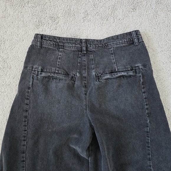 Free People We The Free Equinox Washed Black Ultra Wide Leg Denim Jean Womens 29 - Picture 5 of 9